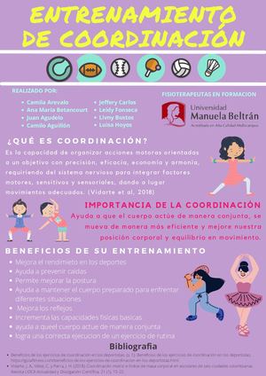 Entrenamiento De Coordinación - Infografía