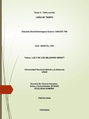 Linea De Tiempo Ecologia Humana