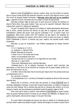 Texte Narcisse