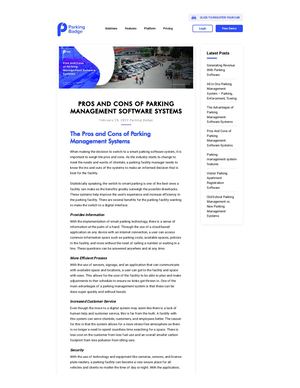 Pros And Cons Of Parking Management Software Systems