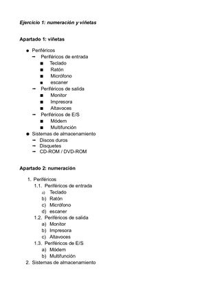 Numeración Y Viñetas