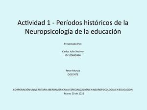 Actividad 1 Períodos Históricos De La Neuropsicología De La Educación