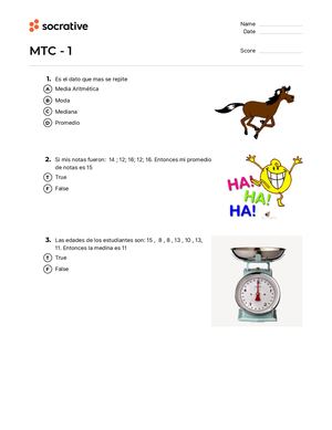 Quiz: Medidas de tendencia central -  1