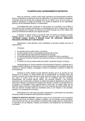 Filosófica Del Entrenamiento Deportivo