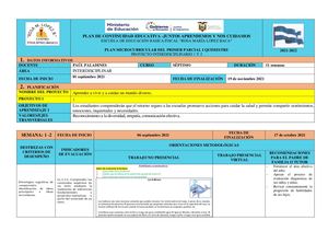Planificación Microcurricular Parcial I Séptimo Año