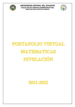 Portafolio de matemáticas