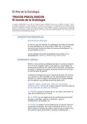 EL MUNDO DE LA GRAFOLOGIA