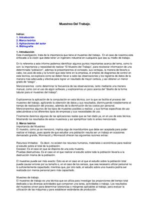 Muestreo Del Trabajo