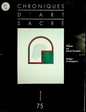 Chroniques d'Art Sacré 75 - 2003