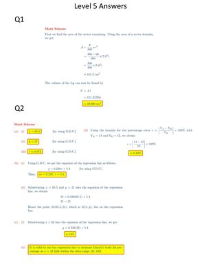 Ib Math Ai Sl Practice Exam Level 5 Answers