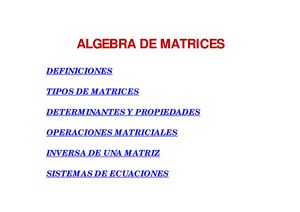 Algebra De Matrices