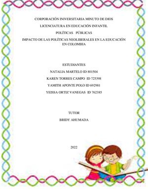 Mapa Conceptual Neoliberalismo En Educación