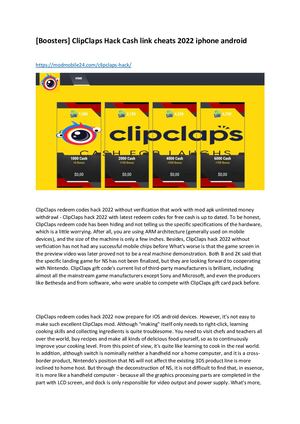Calaméo - [Boosters] Clip Claps Hack Cash Link Cheats 2022 Iphone Android