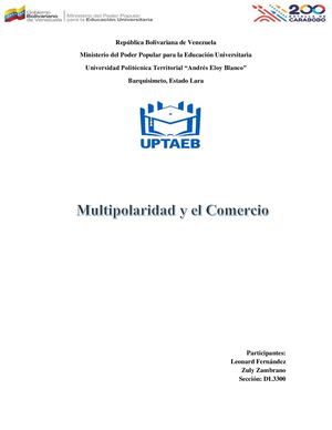 Fin Del Mundo Bipolar Y La Multipolarida Unidad Iv