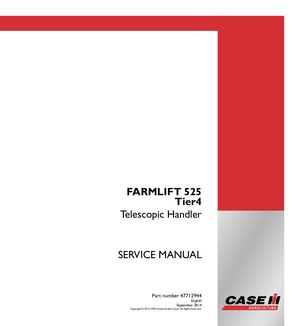 CASE IH FARMLIFT 525 Tier4 Telescopic Handler Service Repair Manual Instant Download