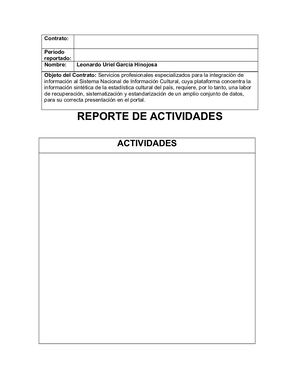 Formato De Reporte Mensual