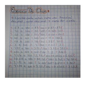 Ejercicios De Porcentajes