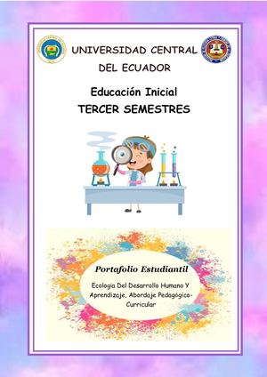 Portafolio Estudiantil: Ecología Del Desarrollo Humano Y Aprendizaje, Abordaje Pedagógico-Curricular