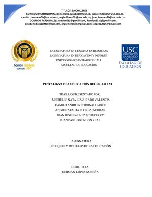 Relatoría Pestalozzi Y La Educación Del Siglo Xxi (2)