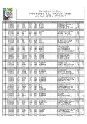 Articles Catalogue Maison A Vivre Printemps Ete 2022