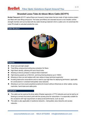 Stranded Loose Tube Air-blown Micro Cable (GCYFY)_Datasheet_V1.2_20190313