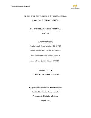 Actividad 2 Manual De Contabilidad Gubernamental Para Una Entidad Publica