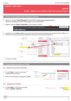 C@mpus MOODLE FR Ressources Déposer Fichiers Par Glisser Déposer