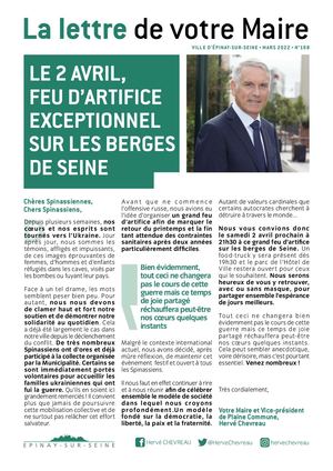 Lettre de votre Maire - n°198 - Mars 2022