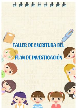 Portafolio Taller De Escritura Del Plan De Investigación