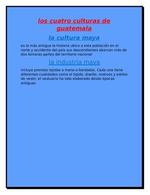Los Cuatro Culturas De Guatemala