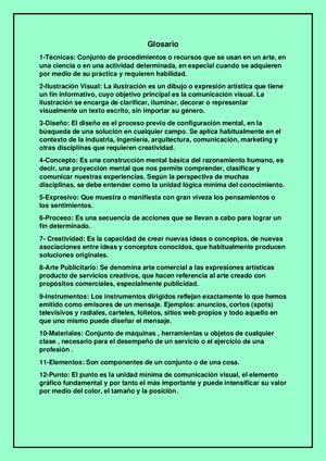 Glosario Taller Creativo De Diseño Visual