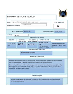 Bitácora de ensamble o actualización de una Pc