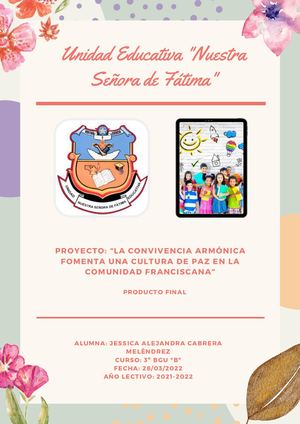 PROYECTO:  CONVIVENCIA ARMÓNICA