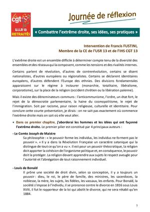 Intervention Francis Usr 13 Extreme Droite