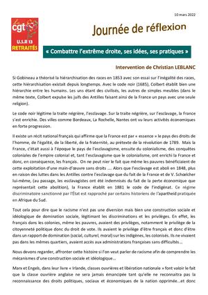 Intervention Christian Leblanc