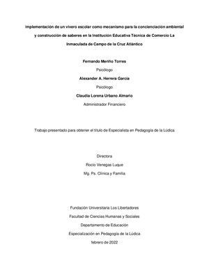 Proyecto Vivero Escolar