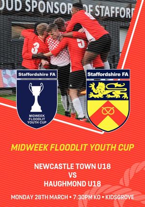 Newcastle Town U18 vs Haughmond U18s - Midweek Floodlit Youth Cup