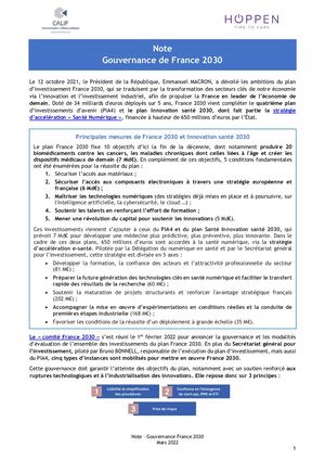 220316 Gouvernance France 2030
