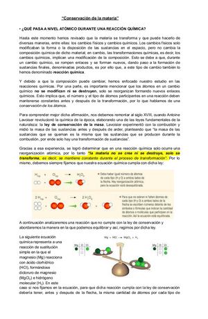 Ley De La Conservacion De La Masa Scarlett Valenzuela Docx