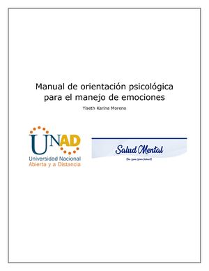 Manual De Orientación Psicológica En El Manejo De Emociones