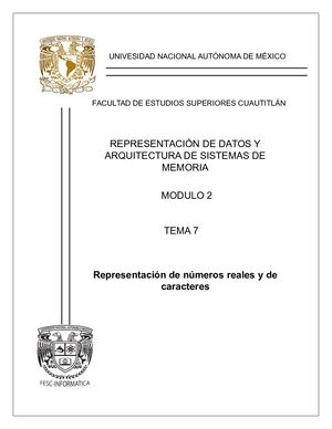 Tema 7 Representación De Números Reales Y De Caracteres