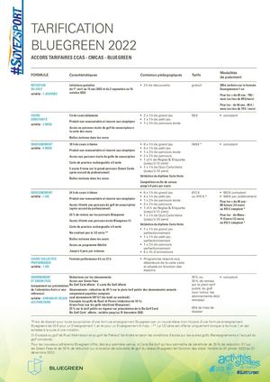 2022 Blue Green Tarif