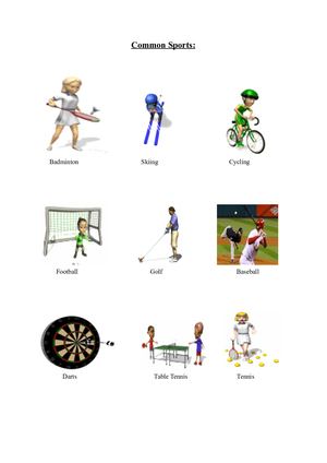 Sports Vocabulary 1 2