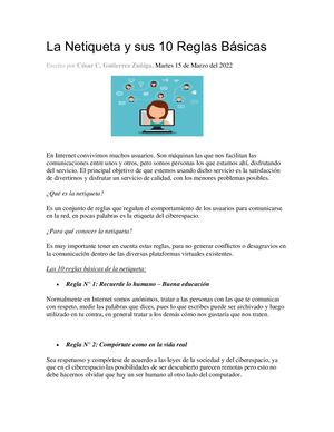 La Netiqueta Y Sus 10 Reglas Básicas Genesis Mateo
