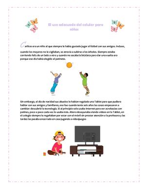 Cuento Infantil Sobre Los Niños Que Pasan Mucho Tiempo En Celular