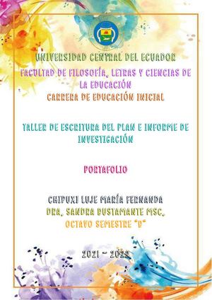PORTAFOLIO TALLER DE ESCRITURA