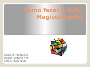 Como Fazer O Cubo Magico(rubik)