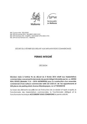 Accord Permis Integre - Binche "Les Ateliers des Remparts"