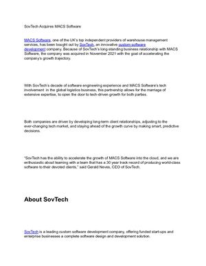 Sov Tech Acquires Macs Softwarehttp Topclickblogs Co Za Sovtech Acquires Macs Software