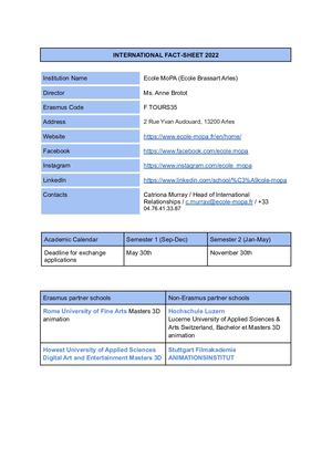 International Fact Sheet MoPA